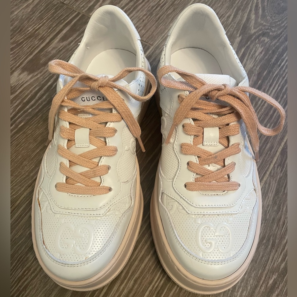 Authentic Gucci Leather Sneaker 36.5 - Picture 3 of 13